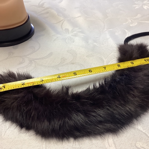 Classic Vintage Elegant MINK. FUR. collar with velvet ties RICH SABLE COLOR - Picture 5 of 6